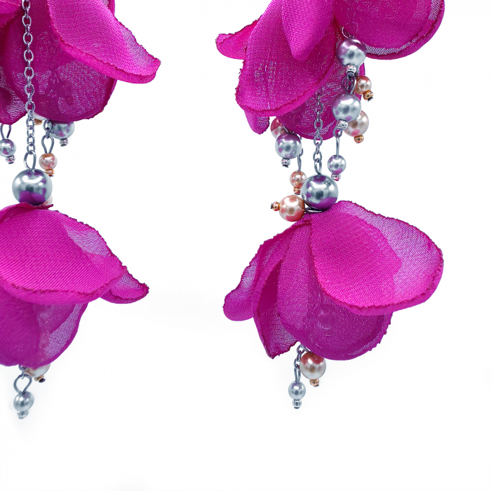 cercei-foarte-lungi-voluminosi-textil-voal-roz-magenta [3]