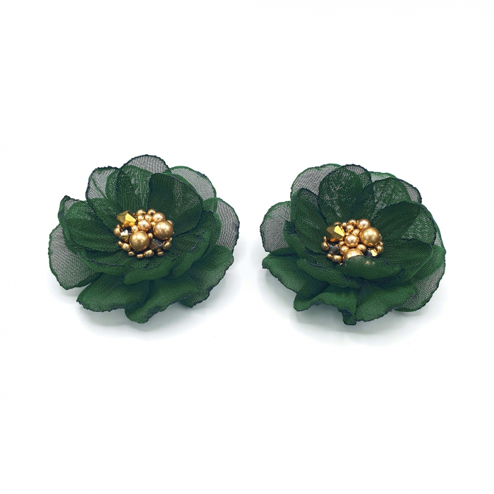 cercei-clips-floare-verde-inchis [3]