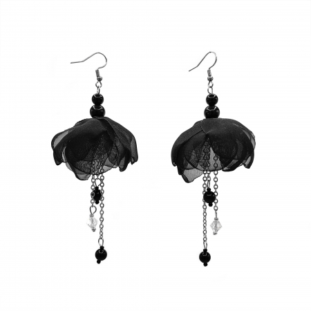 Cercei - cercei-lungi-floare-neagra-balerina
