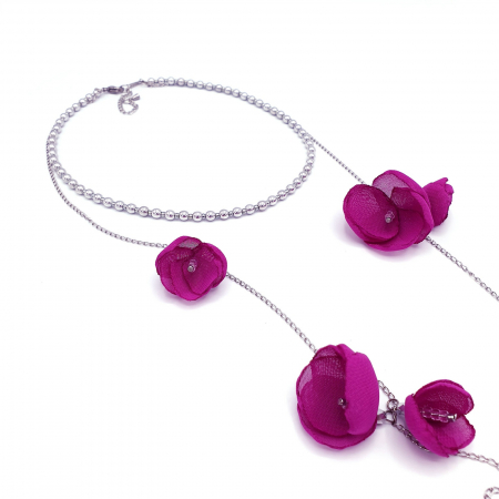 Bijuterie-multifunctionala-colier-flori-magenta [4]
