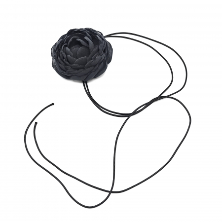 colier-choker-floare-trandafir-voal-gri-snur [3]