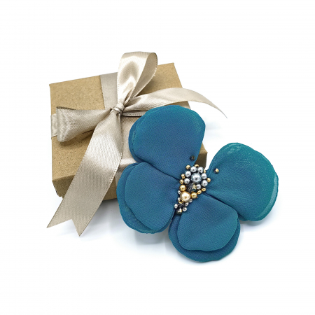 BIJUTERII SI ACCESORII - brosa-fluture-voal-albastru