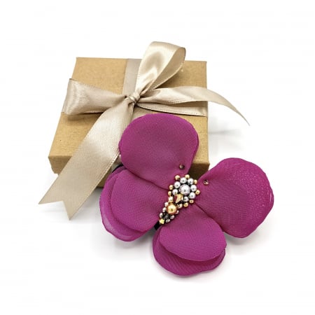 BIJUTERII SI ACCESORII - brosa-fluture-voal-roz-pudrat