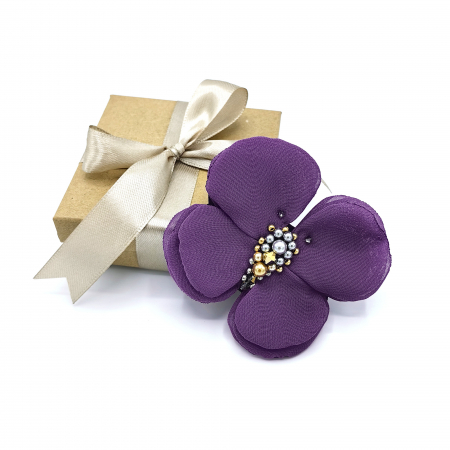 BIJUTERII SI ACCESORII - brosa-fluture-voal-mov