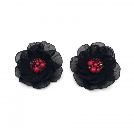 Cercei - cercei-clips-floare-mare-neagra