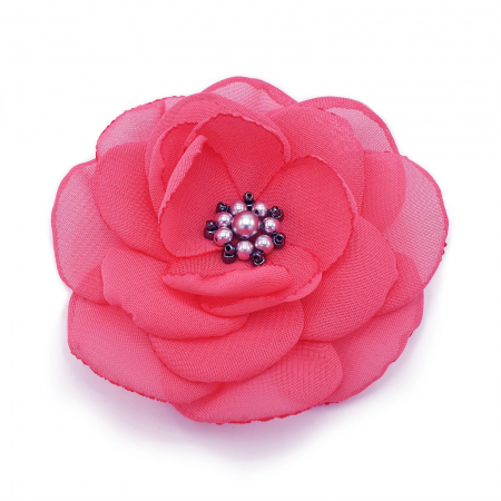 Brose - brosa-floare-roz-corai-handmade