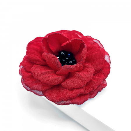 Brose - brosa-floare-voal-rosu-mijloc-negru