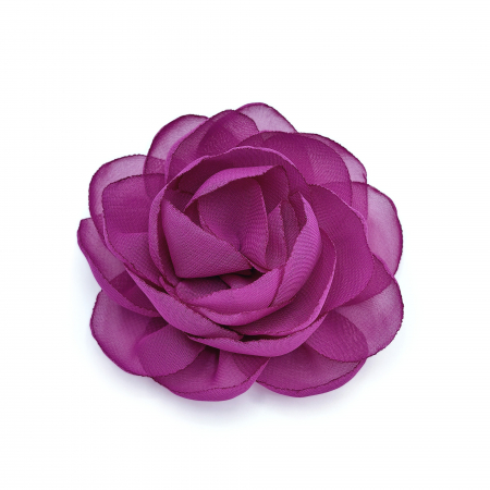 Brose - brosa-agrafa-floare-trandafir-voal-purpuriu-violet-mov