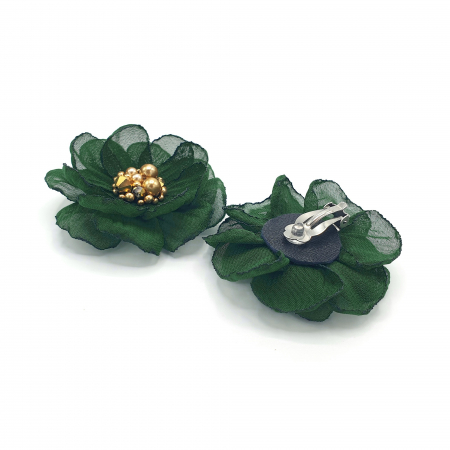 cercei-clips-floare-verde-inchis [3]