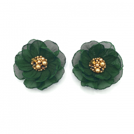 cercei-clips-floare-verde-inchis [4]