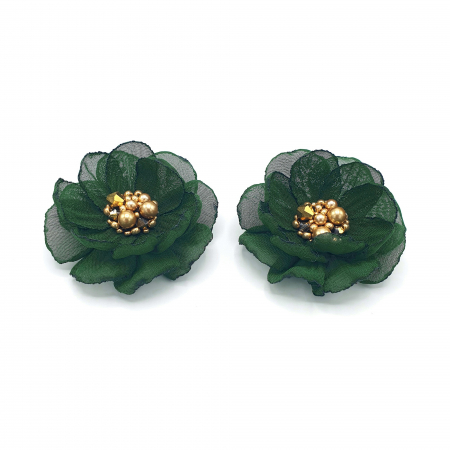 cercei-clips-floare-verde-inchis [2]