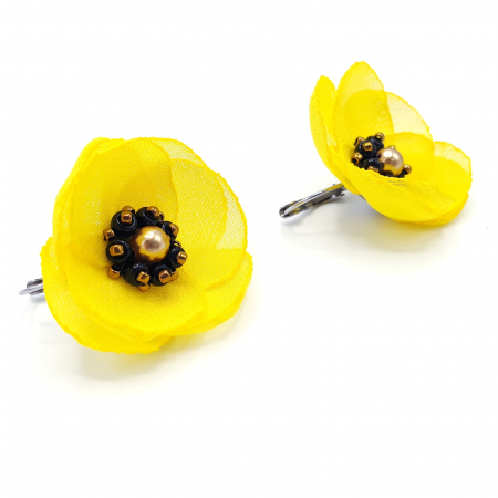 Cercei - cercei-galbeni-design floral