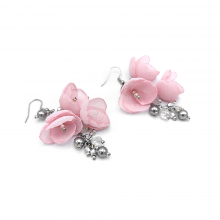 BIJUTERII SI ACCESORII - cercei-lungi-eleganti-flori-roz-deschis