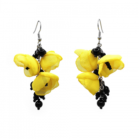 BIJUTERII SI ACCESORII - cercei-lungi-eleganti-flori-galbene