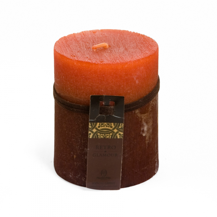 Lumânare parfumată maro-portocalie.6x8 cm [1]