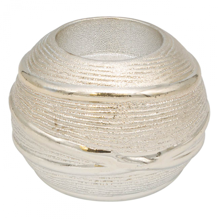 Suport pentru lumânare din ceramică cu striații în relief. [1]