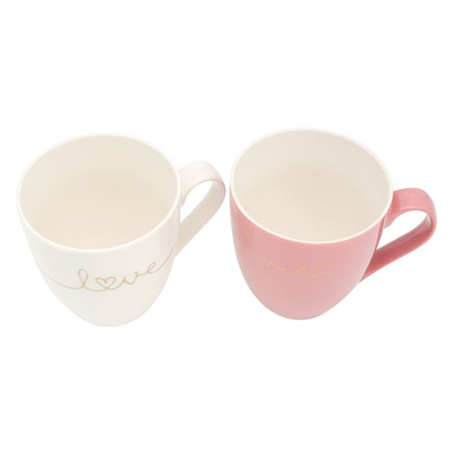 Set 2 căni ”Gigant” din porțelan, scris cu foiță aurie. 550ml [2]