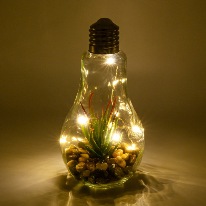 Bec decorativ cu Led și plante.11x22 cm [2]