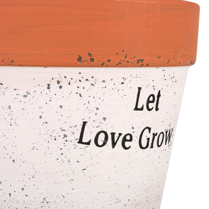 Ghiveci ceramic alb”Let love grow”,14x12 cm [2]