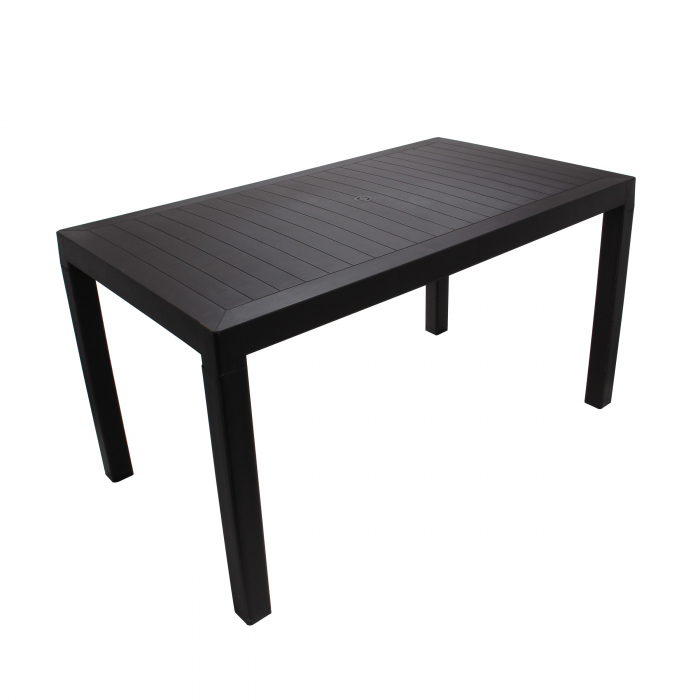 Masă fixă pentru grădină,plastic, dreptunghiulară, 6 persoane, 140 x 80 cm [2]