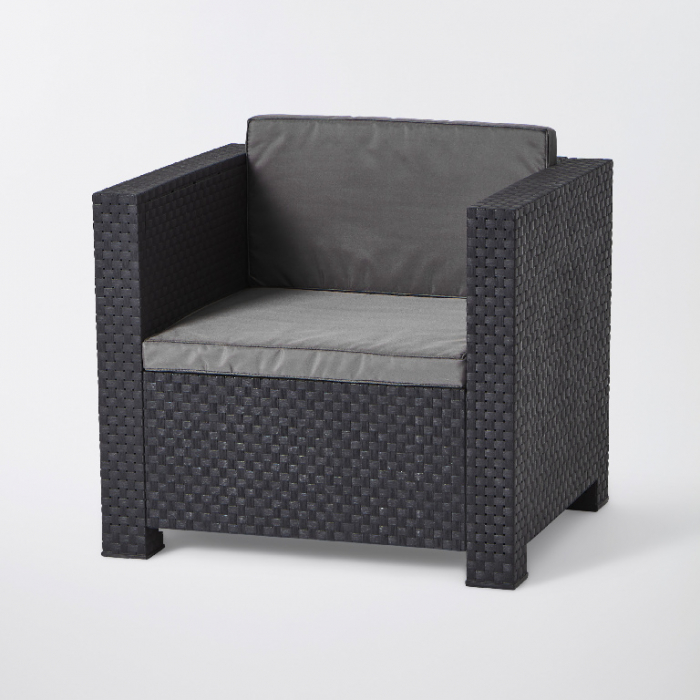 Set mobilier grădină, canapea + masă + 2 fotolii, culoare gri [3]