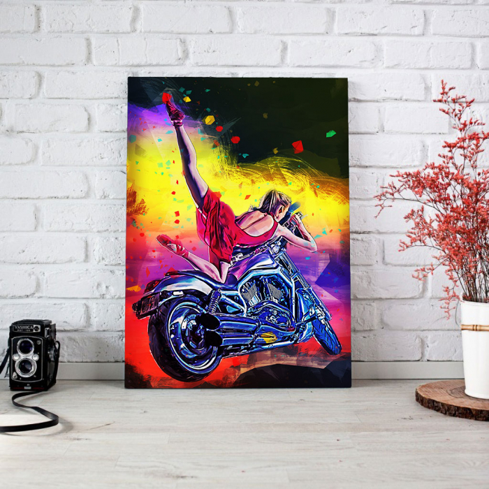 Tablou Canvas - Moto girl [2]