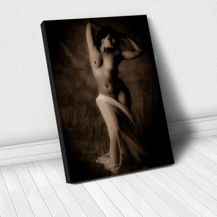 Tablou Canvas - Silueta nud alb-negru [1]