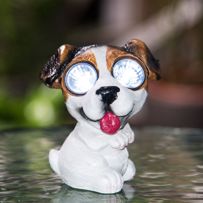 Lampă solară câine,alb,10 cm [2]