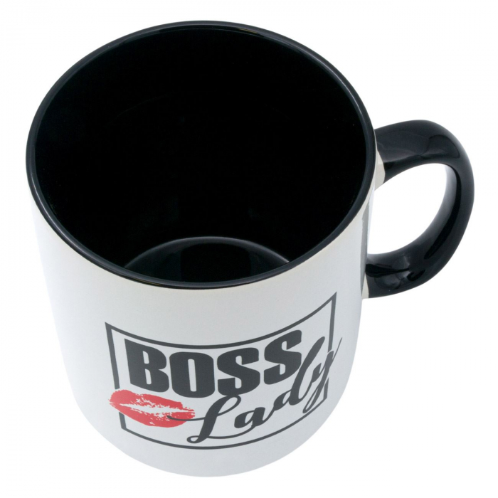 Cană albă cu scris,”Boss Lady”,890 ml [2]