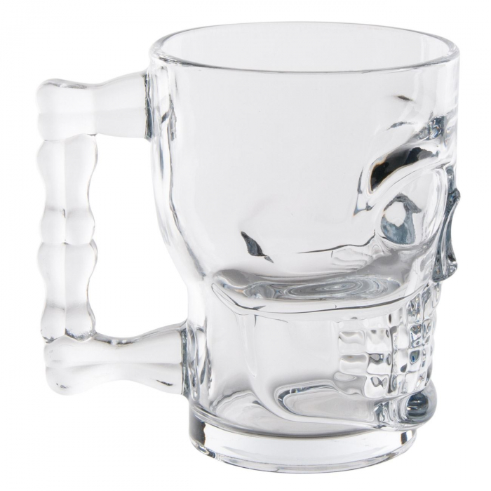 Cană din sticlă formă cap schelet-500 ml [3]