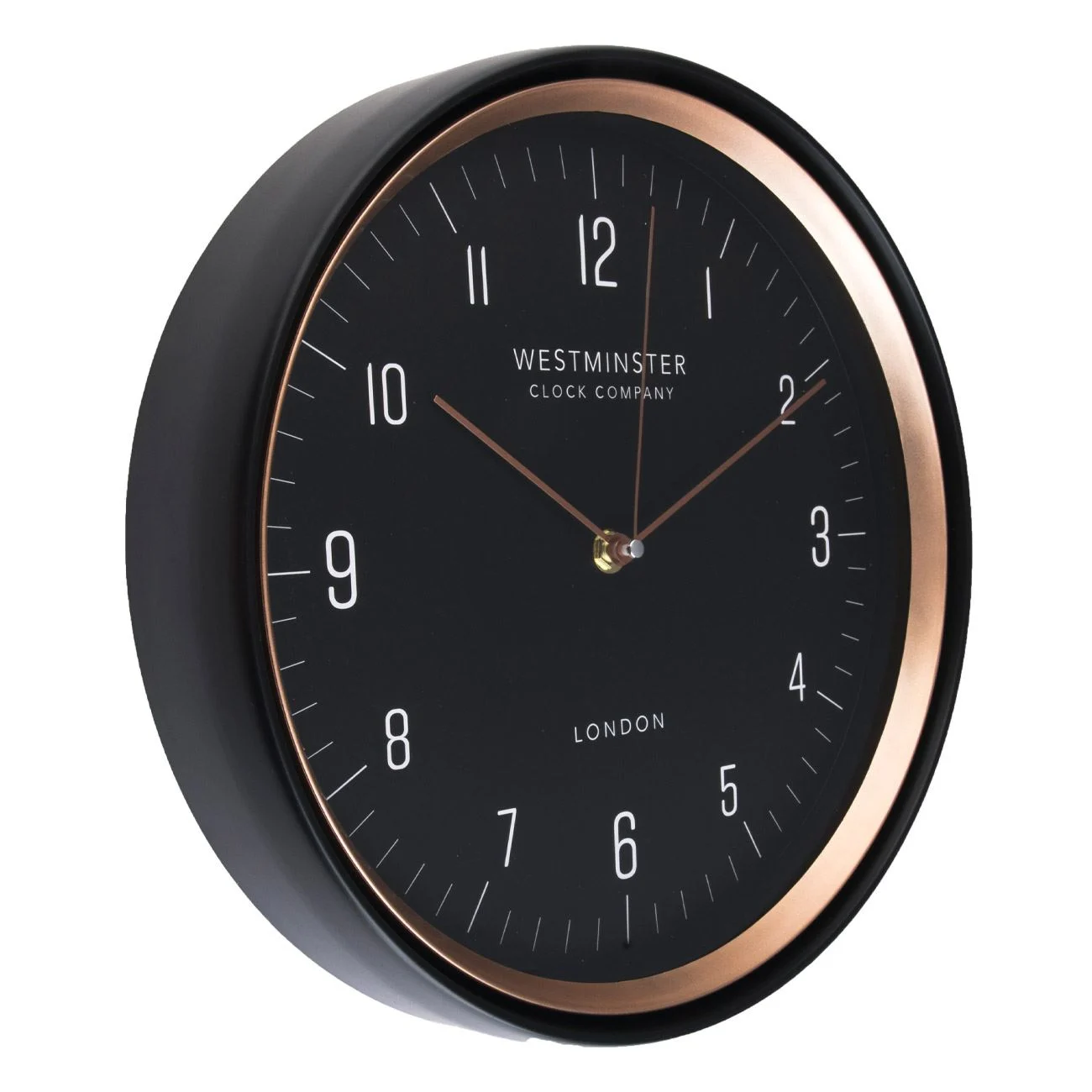 Ceas de perete “BronzeTime” negru cu margine bronz, Ø 30 cm [2]