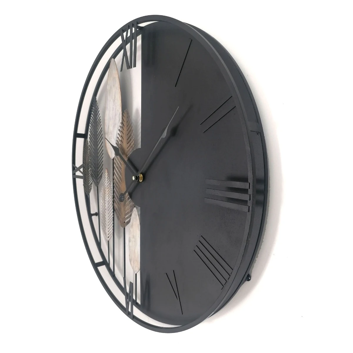 Ceas de perete “Novero” negru-alb minimalist, metal, Ø 50 cm [2]