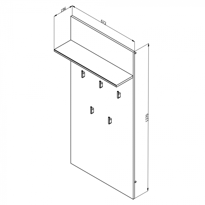 Cuier hol Calliope cu 5 agățători 137cm [3]