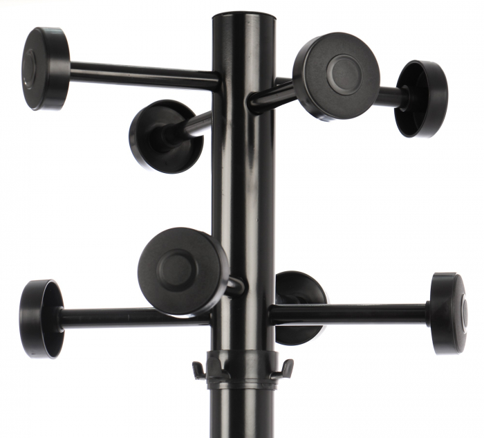 Cuier hol tip pom cu 12 agățători, metal negru 173cm [2]