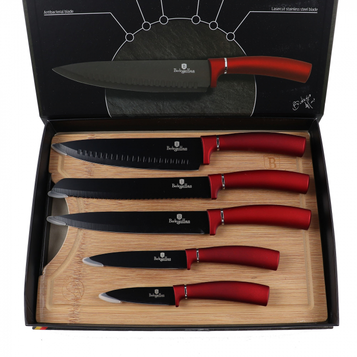 Cutit cu lama din otel inoxidabil Berlinger Haus, Metallic Line, set 5 cutite + 1 tocator [4]