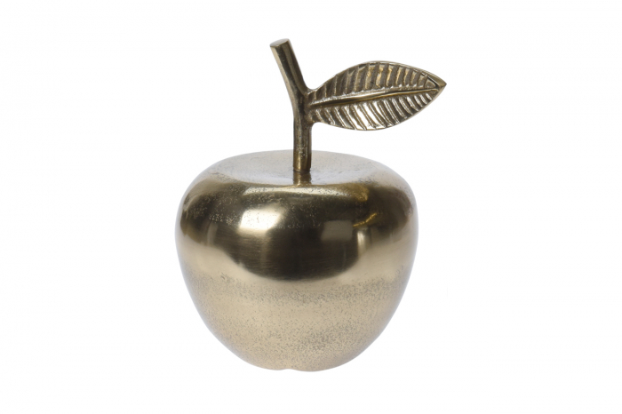 Decorațiune măr, aluminiu, aurie, 11 x 9 x 15 cm [1]