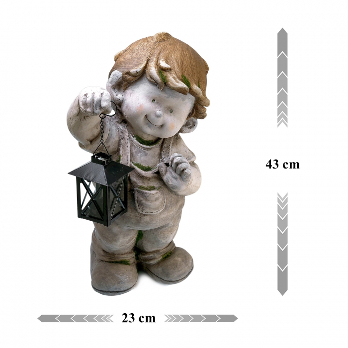 Decorațiune grădină, ceramică, băiat cu felinar [5]