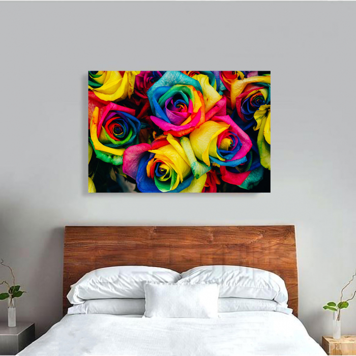 Tablou Canvas - Rainbow Roses [2]
