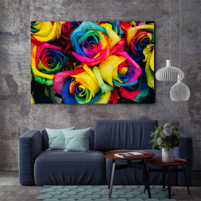 Tablou Canvas - Rainbow Roses [3]