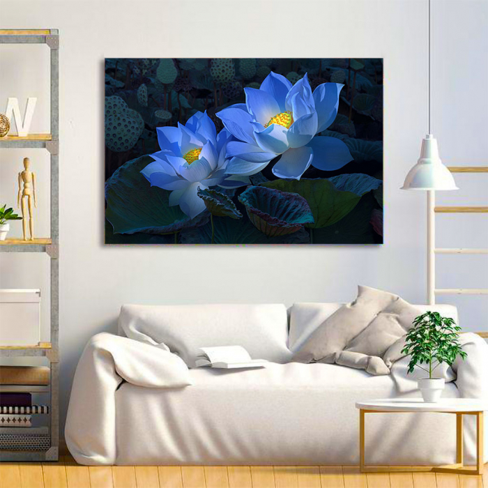 Tablou Canvas - Floral blue [2]
