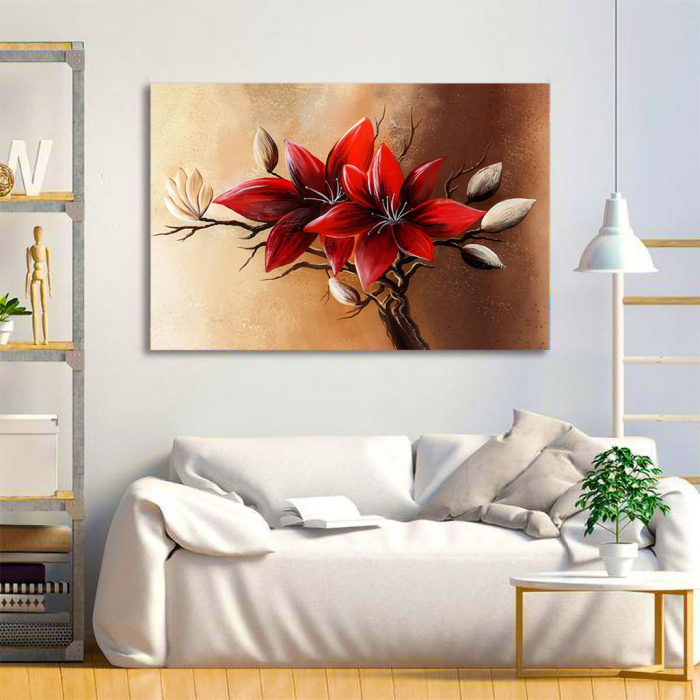 Tablou Canvas - Floral red [2]