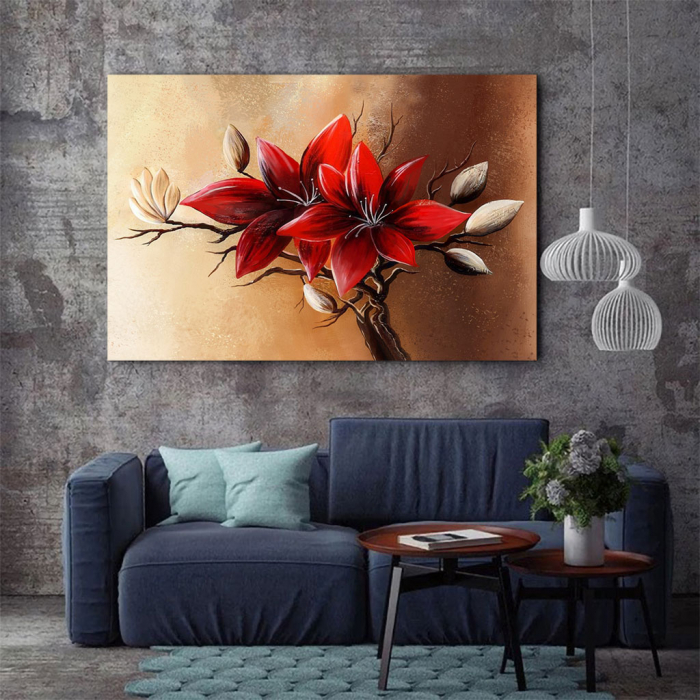 Tablou Canvas - Floral red [3]