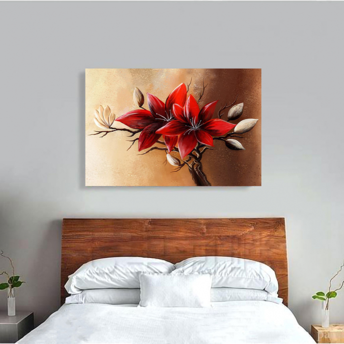 Tablou Canvas - Floral red [4]