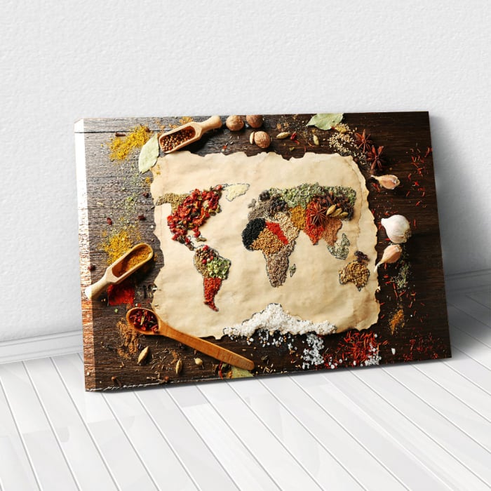 Tablou Canvas - Spices world map [1]