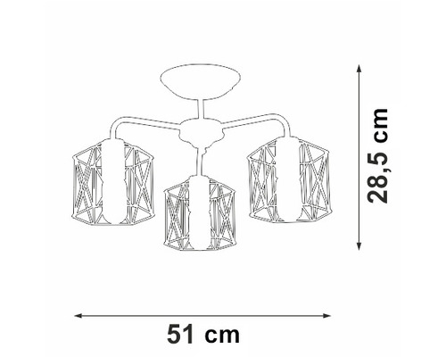 Lustră 3x40W, negru [2]