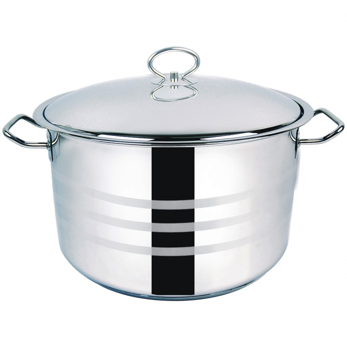 Oală inox, cu capac, baza 5 straturi, 8 L, 26 cm [2]