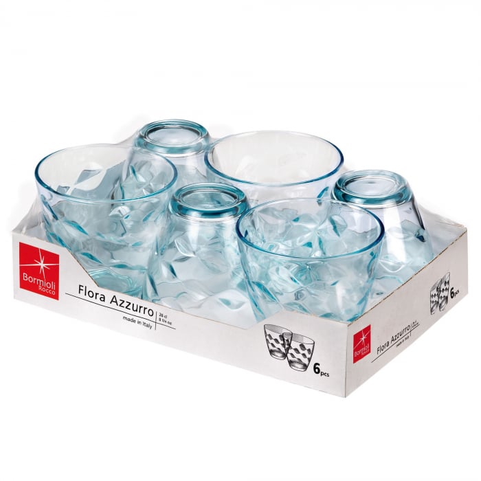 Pahar pentru apă / suc,sticlă bleu, 260 ml, set 6 bucăți [1]