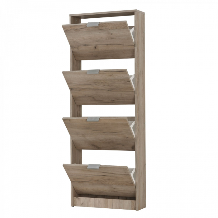 Pantofar Alexis cu 4 rafturi, stejar gri, 58x156cm [2]