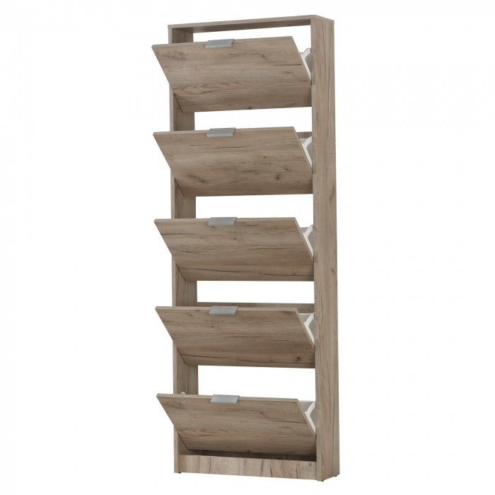 Pantofar Iris cu 5 sertare duble, stejar gri, 67x192cm [2]