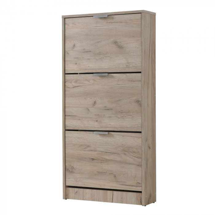Pantofar Lydia  cu 3 sertare, stejar gri, 58x119cm [3]